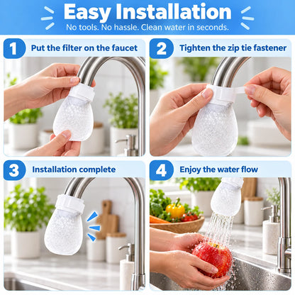 20PCS Sink Faucet Water Filter Cotton Pads with Cable Tie