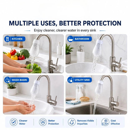 20PCS Sink Faucet Water Filter Cotton Pads with Cable Tie